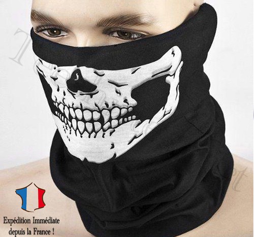 Cagoule bandeau squelette - cagoule,