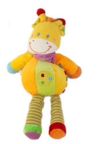 Peluche doudou girafe - peluche, orange