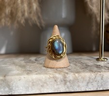 Bague Dorée Inoxydable Pierre