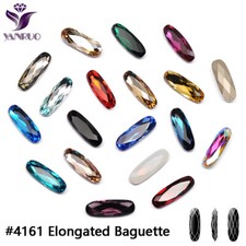4161 Elongated Baguette Colorful Sew On Stones Point Back Crystal Rhinestones