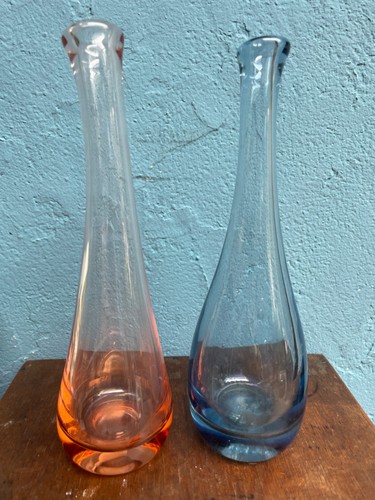 Paire vases soliflore verre