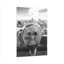 Impression sur Verre 80x120cm Tableaux Image Photo Manhattan Jumelles Vue