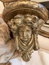Angel Putti Wall Sconce  Gold Gilt Christmas Decor Shabby Chic