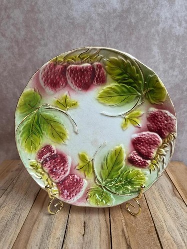 Assiette ancienne barbotine - assiette, en