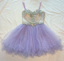 Boubou Purple Prom Dress  Sequined Gem Corset Bodice Sweetheart Neckline Small