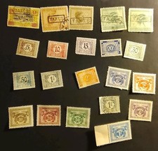 21 Timbres anciens taxes et de voyage Congo Belge