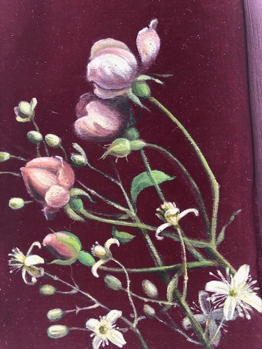 Ancienne peinture sur soie - ancienne,