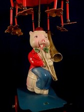 Ancien jouet cochon mécanique