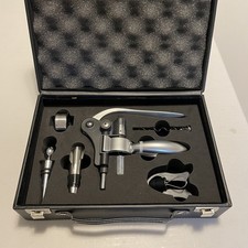 AUDI Merch Sommelier Case Wine Bottle Opener 6 Piece Set Faux Leather Case