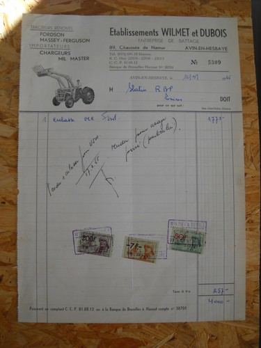 Facture tracteur fordson - tracteur,