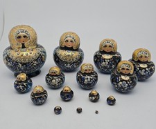 15 Russian dolls Ukraine wood paint MATRIOSHKA
