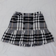 BURBERRY BLUE LABEL Mini Flare Skirt in Nova Check Navy Size M