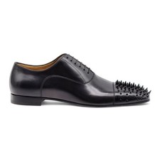 Christian Louboutin Gregossic Cuir Oxford Chaussures Noir Ue 46 US 13 - Neuf