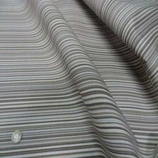 Tissu toile de store extérieur fine rayure beige marron 4 saisons téflon 1.60m