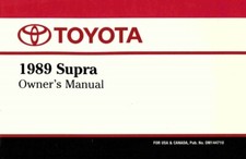 1989 Toyota Supra Owner's