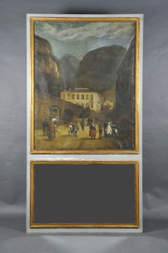 Grand trumeau bois - bois, laqué