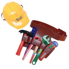 Kids Construction Plastic Helmet Toy DIY Worker Tools Belt