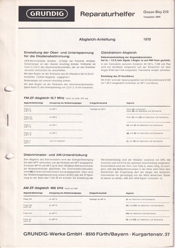 Manuel service grundig - manuel, de