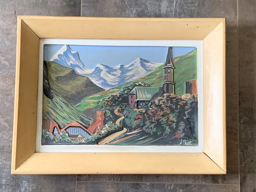 Tableau bois sculpté cervin - tableau,