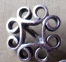 BEAUTIFUL SEWING BUTTON 1930s-1940s in silver metal diameter 2.1 cm