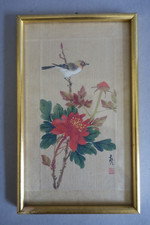 Peinture sur soie à décor de