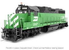 Rapido ~ HO Scale ~ Burlington Northern BN #2177 ~ EMD GP38 ~ DC Version ~ 38031