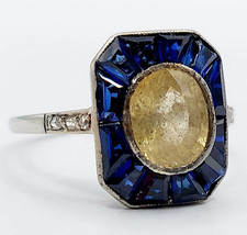 Bague art deco or blanc 18k