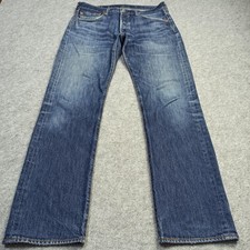 Jeans Levis 501 Pour Hommes W33 L32 Bleu Regular Droit Bouton Fly Strauss 33x32