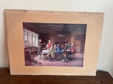 Antique Painting Reproduction M Dovaston (1884-1955) Fishing Scale