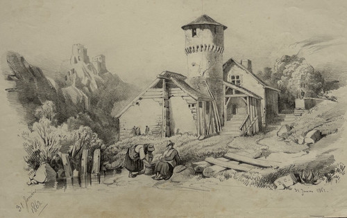 Tour ferme chateau dessin - tour,