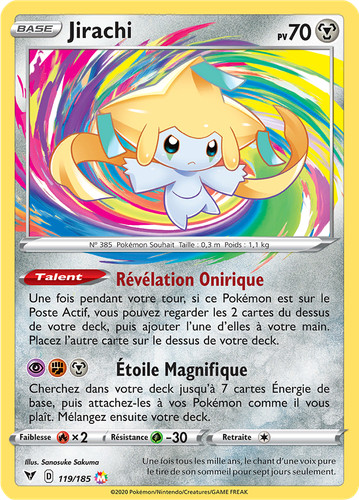 Carte pokémon jirachi - jirachi, 119/185