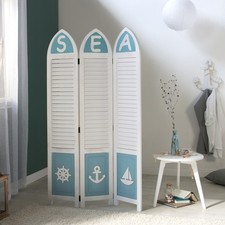 Paravent Séparateur Interieur Cloison 3 Panneaux Diviseur Bois Blanc Homestyle4u