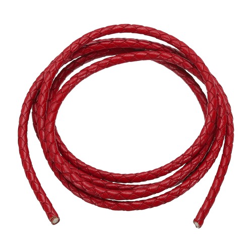 Cordon cuir tressé rond 4mm