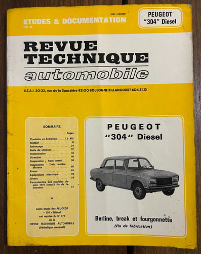 Rta revue technique - revue, automobile