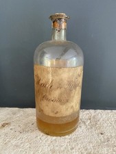 Antique Glass Bottle Pharmacy Lab Apothecary Oil Label