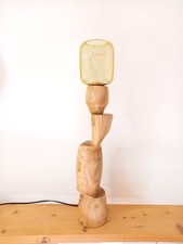 Lampe artisanale bois massif