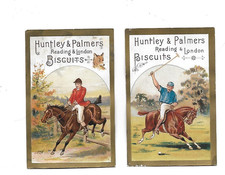 2 ANTIQUE CHROME PUB. Huntley & Palmers Late 19th E Gold Edge Horse Polo Shirt