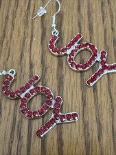 J CREW JOY Red Ruby Rhinestone Dangle Earrings BRAND NEW BID 4 CHARITY❤️335