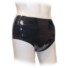 Slip féminin en latex noir extra chaud - 0,3 mm (L)