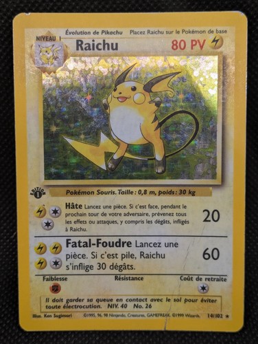Carte pokémon raichu holo - pokémon,