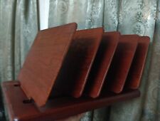 Vintage Wood Levenger Desk Organizer MCM Style 5 Moveable Partitions Retro Neat