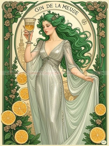 Affiche vintage illustrée - illustrée, –
