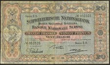 Suisse - billet de 20 francs