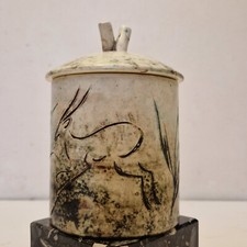 JOAL dlg Blin- Pot couvert - Décor pariétal  "Antilopes" - un éclat - Ça 1960