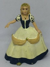 FIGURINE ANCIENNE EN PVC PLASTIQUE PRINCESSE ROBE JAUNE