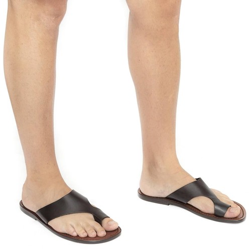Sandale tong cuir marron - sandale,