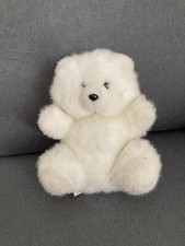 Vintage Peluche Ours Blanc Minouche 23 Cm