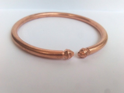 Bracelet arrondi rayé cuivre