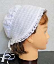Antique regional folklore headdress women cap cotton fancy white AB 22