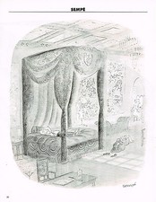 ADVERTISING 015 1994 DRAWING Sempé le canopy bed